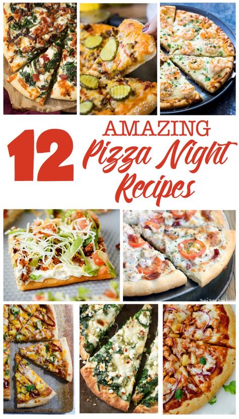 Amazing Pizza Night Ideas - Six Clever Sisters Salad Topping, Vegetarian Pizza, Pizza Night Ideas, Pizza Buffet, Pizza Appetizers, Healthy Pizza Recipes, Night Recipes, Salad Toppings, Healthy Pizza