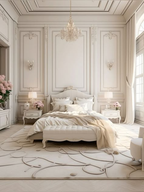 High Ceiling Bedroom, Bedroom With Sitting Area, French Bedroom, Dekorasi Kamar Tidur, Casa Vintage, Guest Room Decor, Classic Bedroom, Bedroom Flooring, Large Bedroom