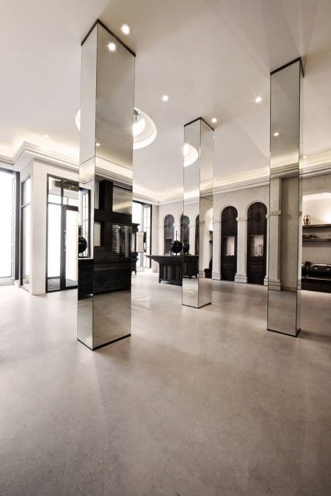 Shamballa Jewels, Copenhagen: Mirror Space Design, Mirror Retail Design, Mirror Column Design, Retail Column Design, Mirrored Column, Mirror Column, Mirror Pillar, Column Design Interior, Column Design Ideas