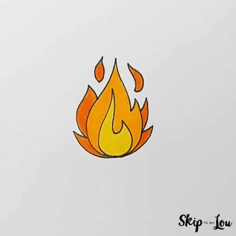 5 Easy Step Guide on How to Draw a Fire | Skip To My Lou Fire Simple Drawing, Easy Fire Drawing, Fire Drawing Simple, How To Draw Fire, Fire Drawing Easy, Drawing Of Fire, Fire Doodle, Fire Drawings, Fire Sketch