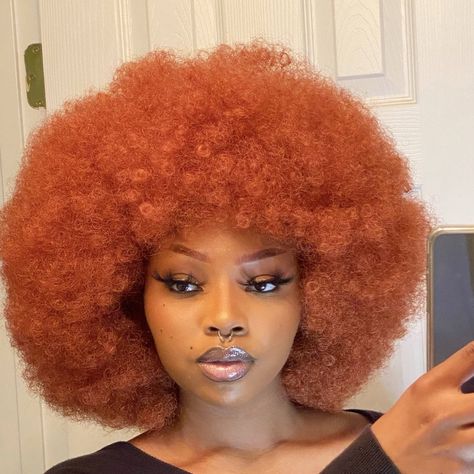 ✁ sev day on Twitter: "it’s the ginger for me… " Ginger Afro, Afro Hair Wigs, Hair Color Orange, Afro Wig, Ginger Hair Color, Honey Blonde Highlights, Pelo Afro, Afro Wigs, Curly Hair Wig