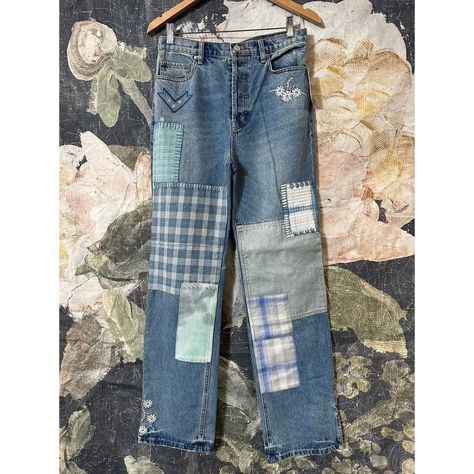 Brand New Items 100% Authentic Line Through Name Tags (Inside Tag) Only Done To Prevent Store Returns M-9 Patchwork, Upcycling, Quilted Jeans, Denim Patchwork Jeans, Jeans With Patches, High Rise Boyfriend Jeans, Rose Jeans, Upcycled Jeans, Free Jeans