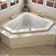 Waterfall Corner Whirlpool | Wayfair Triangle Bathtub, Drop In Tub Ideas, Corner Bathtub Shower, Corner Jetted Tub, Jacuzzi Bathroom, Jacuzzi Bathtub, Drop In Tub, Small Bathtub, Corner Tub