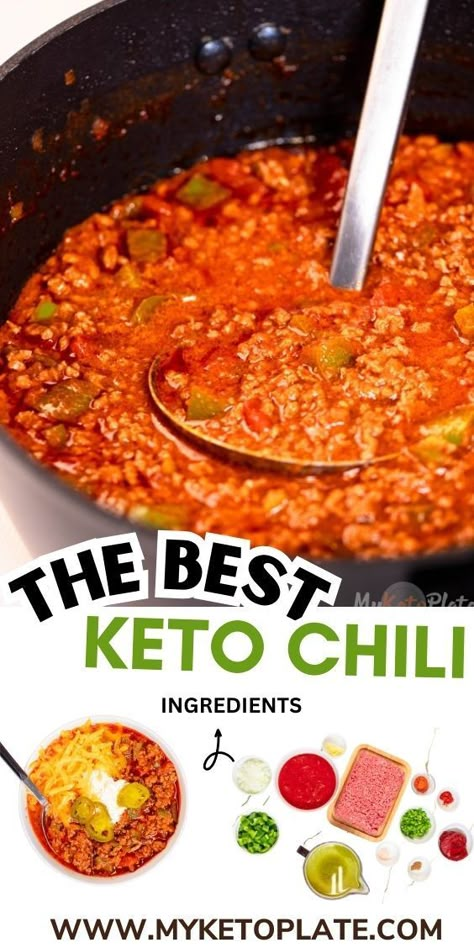 Easy Keto Chili, Keto Chili, Low Carb Chili, Low Carb Low Fat Recipes, Best Low Carb Recipes, Recetas Keto, Low Carb Diet Recipes, Healthy Low Carb Recipes, Keto Recipes Dinner