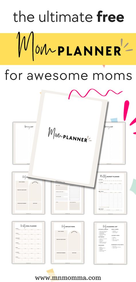 mom planner to print for free at home! Great for working moms or stay at home moms. Busy Mom Planner Free Printable, Mom Binder Printables Free, Mom Planner Ideas, Mom Planner Printables Free, Busy Mom Planner, Planner For Moms, Best Planners For Moms, Working Mom Organization, Family Budget Planner