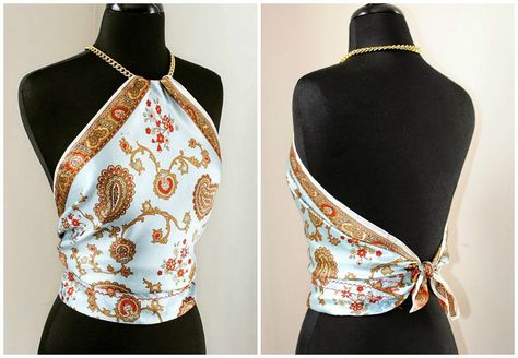 Trash To Couture: DIY Chain Scarf Halter Trash To Couture, Diy Sy, Diy Chain, Chain Scarf, Head Scarf Styles, How To Wear A Scarf, Diy Clothes Design, Diy Fashion Hacks, Diy Scarf