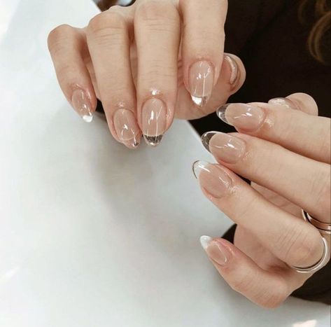 Clear Gel Nails, Clear Nail Designs, Transparent Nails, Minimal Nails, Jelly Nails, Clear Nails, Dream Nails, Nails Inspo, Best Acrylic Nails