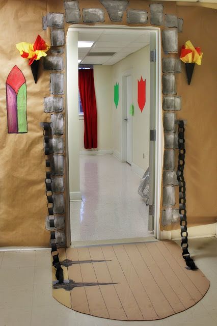 The Butlers: VBS 2013: Kingdom Rock Book Door Decorations, Mighty Fortress Vbs, Castle Classroom, Kingdom Vbs, Book Door, Knight Party, Medieval Party, Castle Decor, Dragon Party