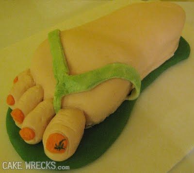 What's worse? Showing where the foot was forcibly removed from the leg or the thought that this thing is its own entity? Cake Wrecks - Home Cake Wrecks, Cake Shapes, Awesome Cakes, Love Cake, One Night, Most Favorite, Flip Flop, Amazing Cakes, Easy Recipes