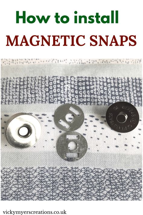 Does your sewing pattern tell you to insert a magnetic snap? Here is an easy tutorial on how to install magnetic snaps for any sewing project. Magnetic snaps make the perfect closure for bags Patchwork, Couture, Tela, Magnet Making, Lazy Girl Designs, Purse Sewing, Sew Your Own Clothes, Snap Bag, Gift Jar