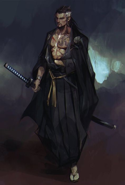 Guerriero Samurai, Ronin Samurai, Samurai Artwork, Heroic Fantasy, Samurai Art, Dnd Art, Fantasy Male, Fantasy Warrior, Arte Fantasy