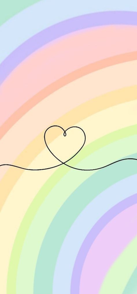 Arc En Ciel Aesthetic, Rainbow Heart Wallpaper, Rainbow Iphone Wallpaper, Pastel Rainbow Wallpaper, Pastel Rainbow Aesthetic, Pastel Rainbow Background, Rainbow Wallpaper Backgrounds, Pink Wallpaper Quotes, Phone Wallpaper Pastel