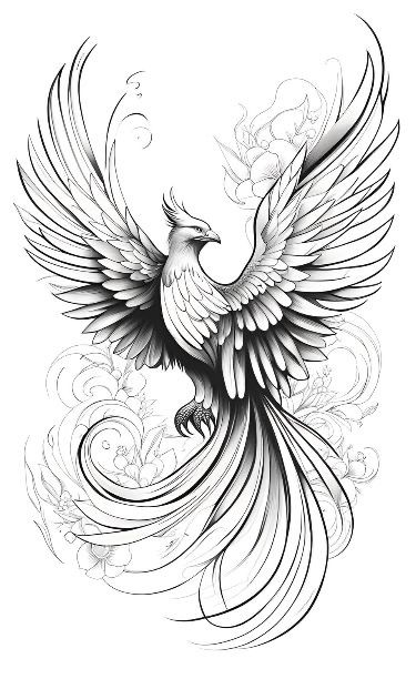 Tato Phoenix, Phoenix Drawing, Phoenix Tattoo Feminine, Phoenix Bird Tattoos, Phoenix Artwork, Phoenix Tattoo Design, Phoenix Art, Tattoo Stencil Outline, Tattoo Design Book