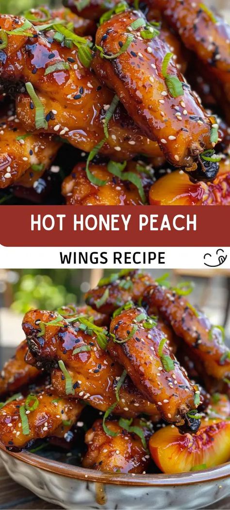 Peach Glaze, Cheesecake French Toast, Peach Chicken, Peach Sauce, Spicy Wings, Lunch Appetizers, Hot Honey, Glazed Chicken, Honey Chicken