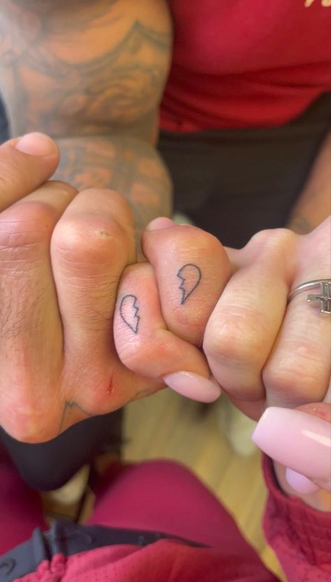 Half A Heart Tattoo, Pinkie Promise Tattoo, Heart Matching Tattoos, Half Heart Tattoo, Pinky Tattoo, Pinky Promise Tattoo, Heart Tat, Promise Tattoo, Cute Matching Tattoos