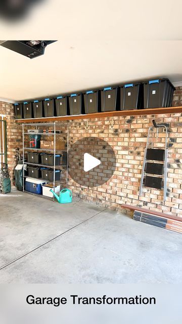 Utility In Garage, Garage Tub Storage, Diy Garage Organization Ideas Cheap, Laundry Garage Ideas, Laundry In Garage Ideas, Organize Garage Diy, Garage Organization Ideas Cheap, Organised Garage, Laundry In Garage