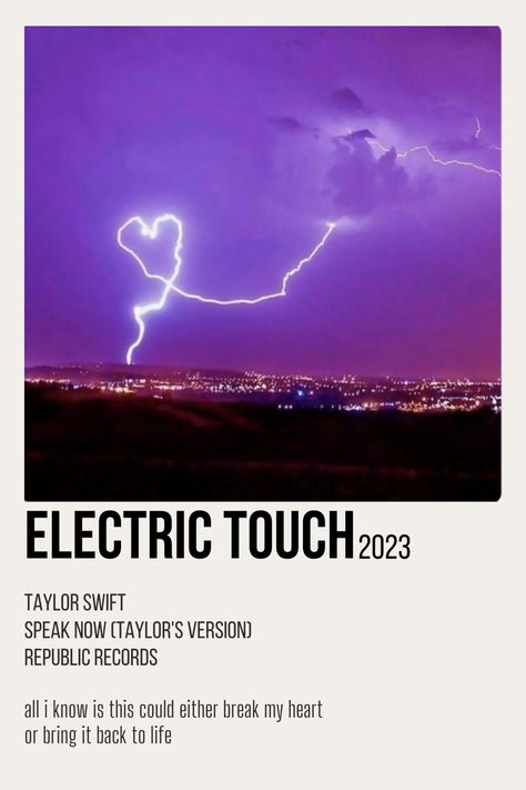 Electric Touch Taylor Swift, Speak Now Taylors Version, Song Polaroid, Taylor Swift Discography, Taylor Songs, Music Poster Ideas, Taylor Swift Birthday, Taylor Swift Speak Now, Polaroid Poster