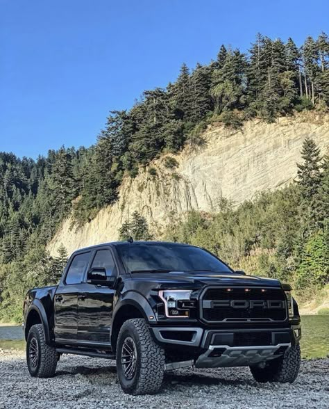 Ford Black Truck, Ford Raptor Custom, Black F150, Black Ford Raptor, Black Raptor, Truk Ford, Raptor Car, Ford Raptor Truck, Ford Raptor F150