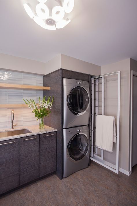 Washer Dryer Laundry Room, Custom Laundry Room, Stacked Laundry Room, Laundry Room Ideas Small Space, Basement Laundry Room, Dream Laundry Room, Basement Laundry, Laundry Room Closet, Laundry Room Pictures