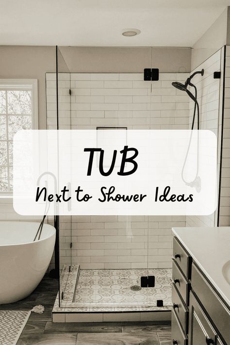 Tub Next To Shower Ideas, Tub Bathroom Ideas, Soaking Tub Shower Combo, Small Master Bath, Bathtub Shower Combo, Bathroom Organization Ideas, Tub Remodel, Bathroom With Tub, Functional Bathroom