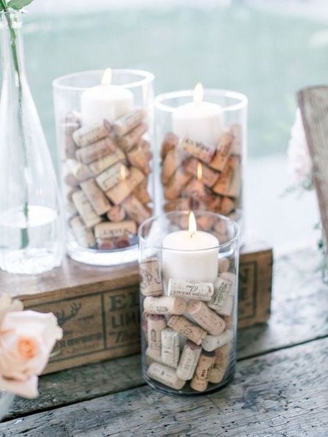 Cork Centerpiece Wedding, Wine Corks Wedding Ideas, Wedding Wine Cork Ideas, Wine Cork Centerpiece Ideas, Wine Cork Centerpiece Wedding, Wedding Corks Ideas, Cork Wedding Decor, Wine Theme Centerpieces, Winery Bridal Shower Decor