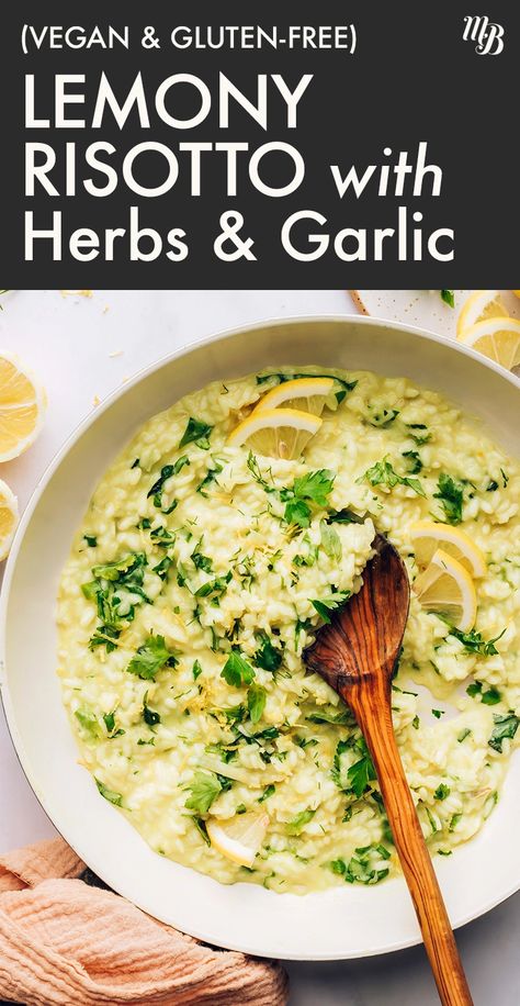 Lemony Risotto, Dairy Free Risotto, Lemon Risotto Recipes, Lemon Risotto, Easy Suppers, Vegan Risotto, Gluten Free Dishes, Spring Dinner, Minimalist Baker