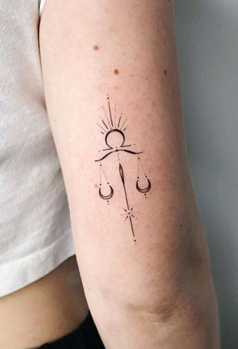 Minimalistic Libra Tattoo, Libra Alignment Tattoo, Libra Tattoo Ideas For Women Minimalist, Scale Tattoo Balance, Libra Minimalist Tattoo, Libra Astrology Tattoo, Libra Inspired Tattoos, Small Libra Tattoo, Balance Tattoo Ideas