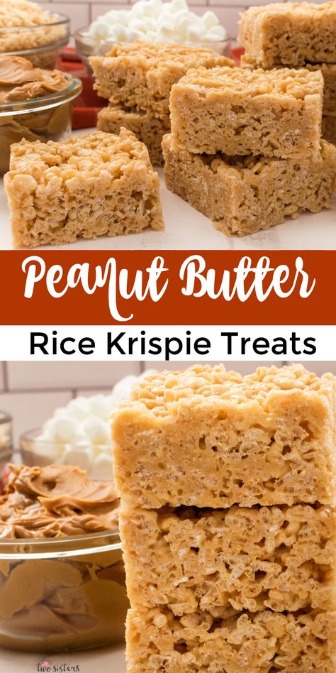 Rice Krispie Treats are delicious and we’ve never met anyone who didn’t love them. People also love Peanut Butter. So we’ve taken our delicious Rice Krispie Treat recipe and added the perfect amount of Peanut Butter to get this yummy, super easy-to-make snack the whole family will love. Pin this yummy homemade Rice Crispy Treat recipe for later and follow us for more great Peanut Butter Dessert recipes. Rice Crispy Treat Recipe, Gluten Free Rice Krispie Treats, Homemade Rice Crispy Treats, Butter Dessert Recipes, Peanut Butter Rice Crispy Treats, Homemade Rice Krispies, Peanut Butter Rice Crispies, Peanut Butter Dessert, Peanut Butter Rice Krispie Treats