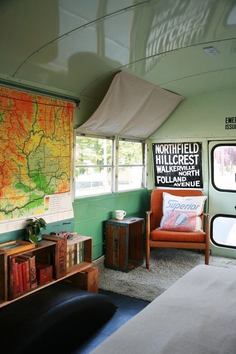 From School Bus to Cabin: A Traveling Vacation Home Makeover Bus Rv Conversion, Trailer Renovation, Old School Bus, Bus Living, Short Bus, Kombi Home, School Bus Conversion, Bus House, Camper Makeover