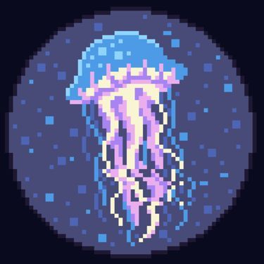 Jellyfish Pictures, Easy Perler Beads Ideas, Jellyfish Art, Pixel Art Tutorial, Arte 8 Bits, Pixel Art Templates, 8bit Art, Cool Pixel Art, Pixel Art Grid