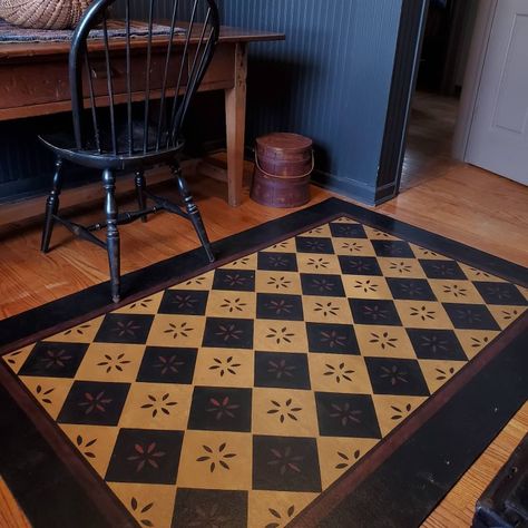 Painted Floor Cloths, Vinyl Rug, Painted Floor, Painted Rug, Barn Quilt Designs, Floor Cloth, Diy Flooring, Grandmas House, Barn Quilt