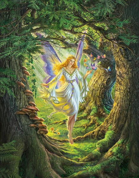 The Fairy Queen by Mark Fredrickson - The Faerie Folk Fairies Aesthetic, Fairy Paintings, Fairy Wallpaper, Queen Poster, Fairy Pictures, Fairy Artwork, Fairy Queen, Fairy Aesthetic, Queen Art