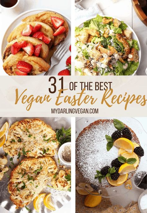 Mar 6, 2021 - All your vegan Easter recipes in one place. From brunch to dinner to dessert, here is a roundup that covers all the recipes you need to celebrate spring. Vegan Mothers Day Dinner, Vegan Easter Dinner, Vegetarian Easter, Vegan Easter Recipes, Spring Recipes Dessert, Mothers Day Dinner, Vegan Easter, Vegan Holiday Recipes, Easter Brunch Food