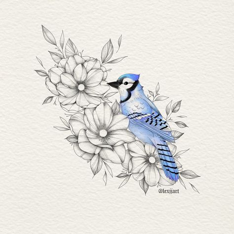 Blue jaylable 🐦 Would love to do this on hip or thigh area!! Also open to shoulder. 500$ flat rate #flashtattoos #flash #tattooed #tattooing # Jay Bird Tattoo, Bluejay Tattoo, Nina Tattoo, Blue Jay Tattoo, Bluebird Tattoo, Jay Bird, Bird Tattoo, Leg Sleeve, Leg Sleeves