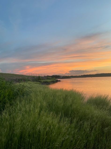 Nature, Sunset Grass Field, Aethstetic Nature, Sunset Widget, Field With Sunset, Grass Aesthetic, Sunset Meadow, Sunset Field, Green Sunset