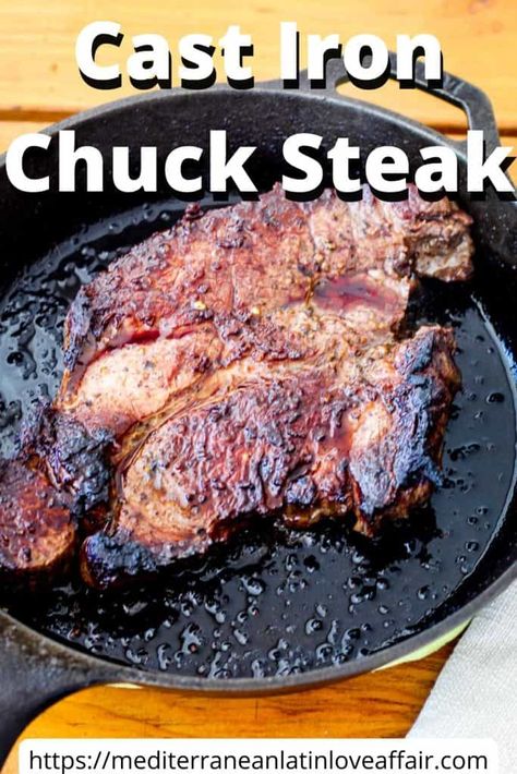 Chuck steak often gets little attention, but this inexpensive beef cut can turn into a juicy, tender steak if cooked and seasoned correctly. How To Cook Beef Chuck Steak, Chuck Roast In Cast Iron Skillet, Chuck Cross Rib Steak Recipes, Chuck Steak Recipes Grilled, Easy Chuck Steak Recipes, Chuck Roast Cast Iron Skillet, Beef Chuck Steak Recipes Skillet, Tender Chuck Steak Recipes, Angus Chuck Steak Recipes