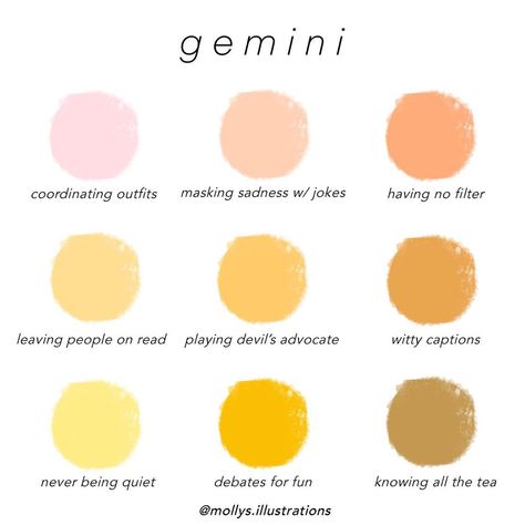 Gemini Colour Palette, Gemini Colours, Gemini Color Palette, Gemini Sun Aesthetic, Gemini Colors, Gemini Things, Gemini Aesthetic, Zodiac Colors, Astro Aesthetic