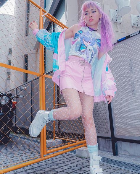 Rave 80's & 90's, Vaporwave Aesthetic Outfits, Vaporwave Outfit, Anime Fits, Vaporwave Fashion, Fun Aesthetic, Pink Clothes, Slay Girl, True Or False