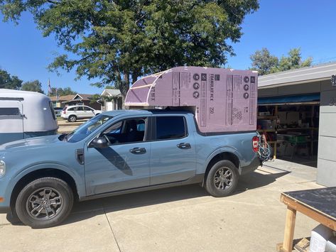 DIY Cabover Camper | MaverickTruckClub - 2022+ Ford Maverick Pickup Forum, News, Owners, Discussions Diy Truck Camper, Cabover Camper, Rigid Foam Insulation, Homemade Camper, Camper Build, Diy Camper Trailer, Camper Shells, Proof Of Concept, Ford Maverick