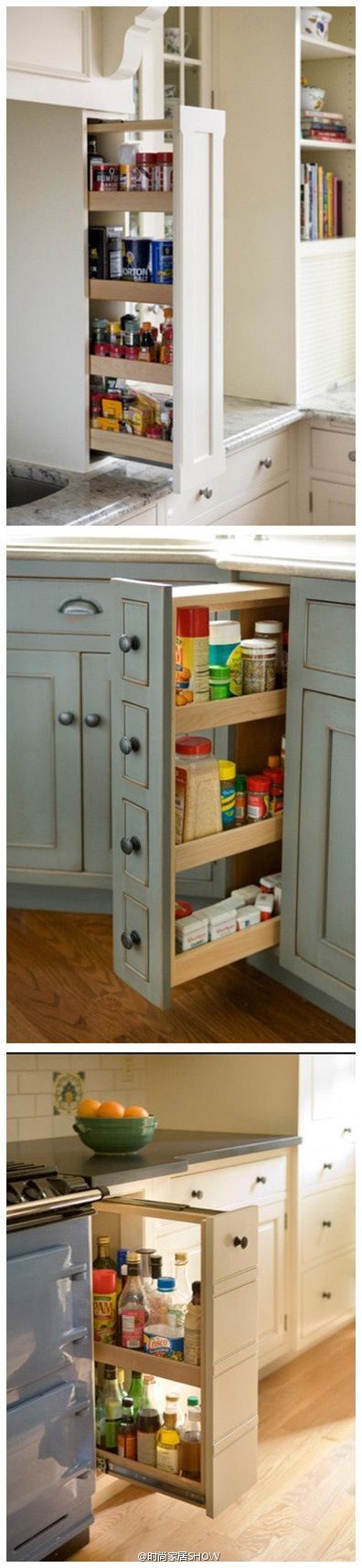 Hidden cabinet Kitchen Trolly, Bedroom Canopy, Attic Kitchen, Traditional Kitchen Cabinets, Ikea Kitchen Remodel, Hidden Cabinet, Hidden Pantry, Small Kitchen Cabinets, Cabinet Organizers