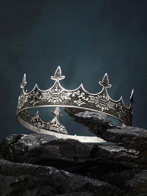 Throne Of Glass Aesthetic, Antique Crown, Fantasy Crown, Glass Aesthetic, Silver King, Crown Aesthetic, Aelin Galathynius, Prince Crown, Metal Crown