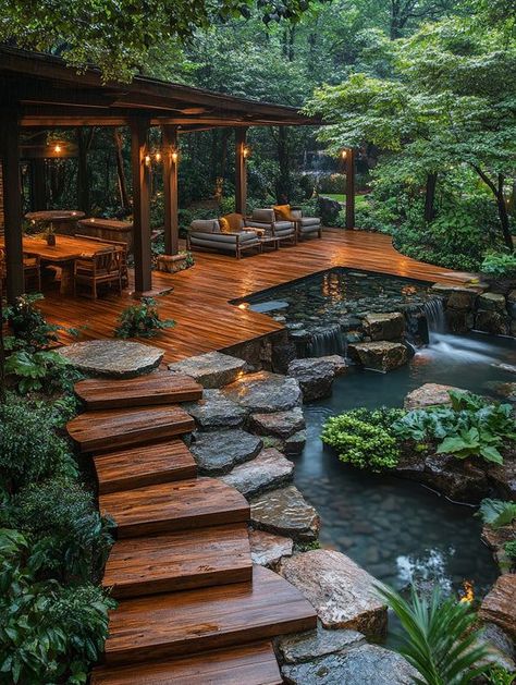 Easy Outdoor Projects, Dream Life House, Stone Walkway, May Day, Dream House Rooms, Fantasy House, Dream Backyard, Forest House, Dream House Interior