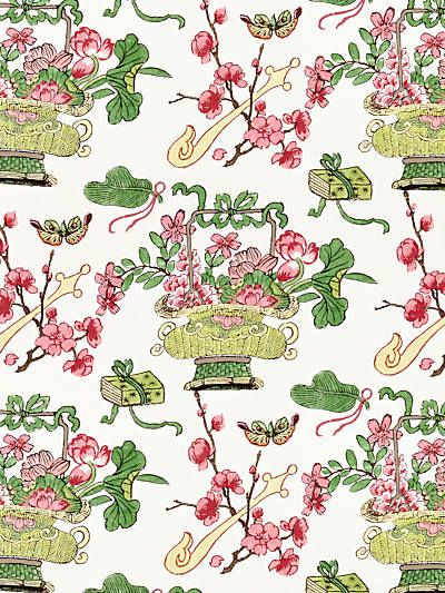 The House of Scalamandré - Interview with Interior Designer Diff Miller Cherry Blossom Branches, Chinoiserie Print, Asian Fabric, Block Printed Textiles, Cherry Blossom Branch, Wood Block Printing, Spring Prints, Porcelain Blue, Spring Fabric