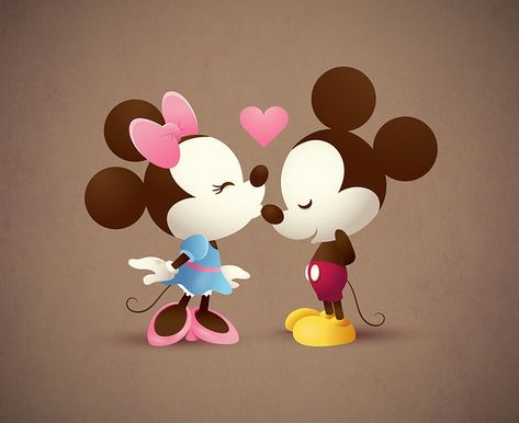 Mickey Wedding, Mickey Minnie Love, Cute Wallpaper For Laptops, Jerrod Maruyama, Mickey And Minnie Love, Pink Sweets, Kiss Art, Mickey Mouse Art, Disney Images