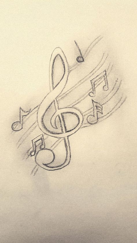 Art Related To Music, Music Symbol Drawing, Cute Music Notes Drawings, Musical Note Drawing, Cool Music Drawings, Drawings Of Music Notes, Music Sketches Creative Easy, Drawing Of Microphone, How To Draw A Violin