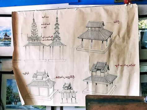 Myanmar Architecture, Burmese Architecture, Myanmar Design, History Of Myanmar, Burmese Art, Myanmar Art, Timber Architecture, Burma Myanmar, Myanmar Traditional Dress