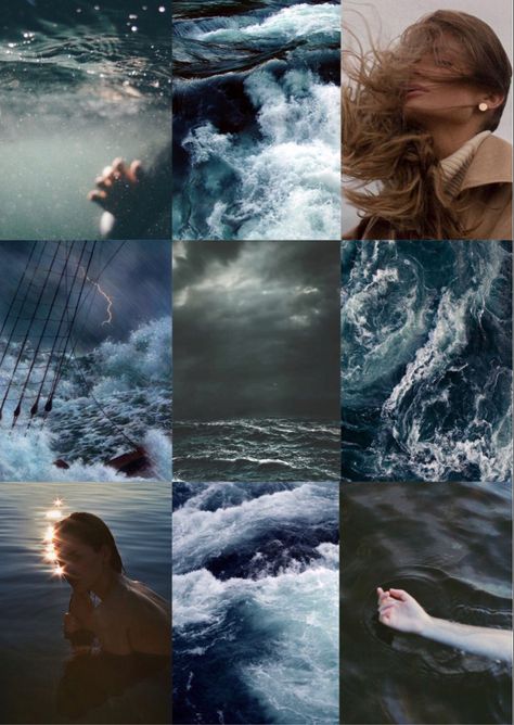 Kymopoleia Goddess, Greek Goddesses Aesthetic, Sea Goddess Aesthetic, Water Goddess Aesthetic, Astrology Branding, Goddess Of Storms, Storms Aesthetic, Calypso Aesthetic, Storm Goddess