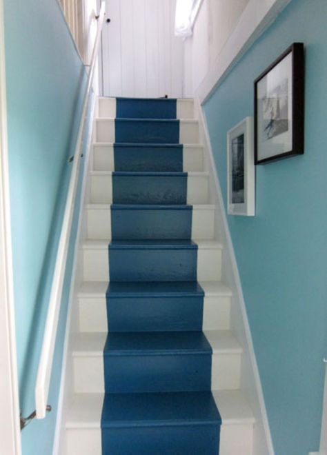 awesome 34 Painted Staircase Ideas which Make Your Stairs Look New https://matchness.com/2017/12/25/34-painted-staircase-ideas-make-stairs-look-new/ Painted Staircase Ideas, Enclosed Staircase, Painted Staircase, Painted Staircases, Narrow Staircase, Stairs Makeover, Staircase Ideas, Basement Renovation, Staircase Makeover