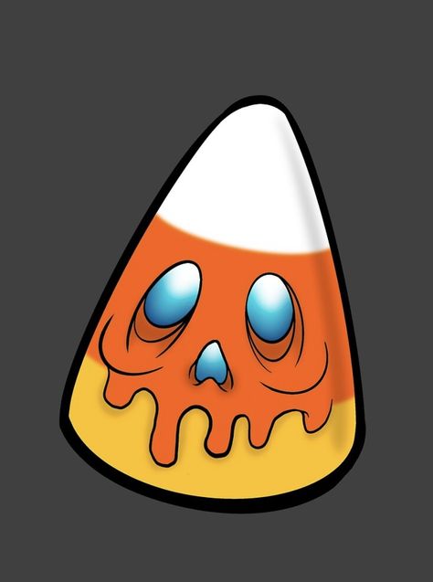 Cute Candy Corn Drawings, Drawings Ideas Halloween, Spooky Doodle Art, Clay And Canvas Art, Spooky Food Drawing, Cute Halloween Cartoons, Halloween Design Illustration, Halloween Cute Art, Spooky Season Drawings