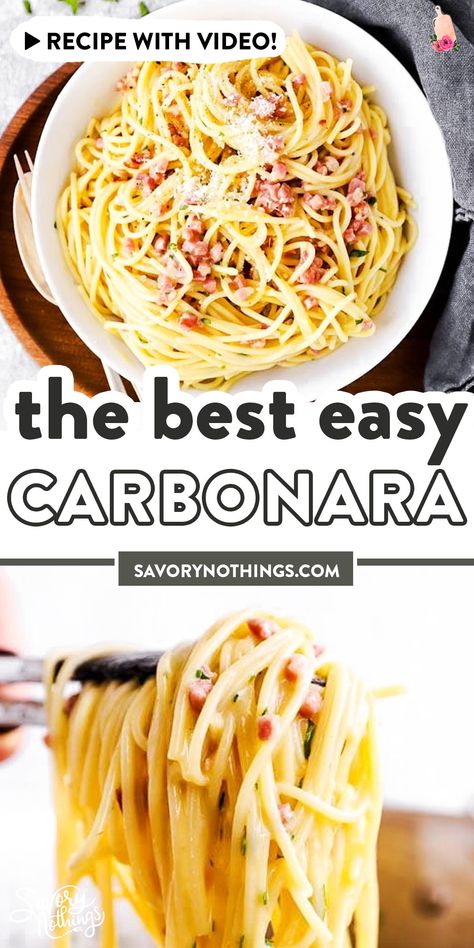 Pasta Carbonara Receta, Easy Carbonara, Carbonara Recept, Easy Carbonara Recipe, Authentic Pasta, Egg Sauce, Pasta Carbonara Recipe, Pasta Alla Carbonara, Carbonara Sauce